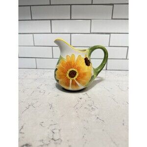 J. McCall Pitcher Creamer Sun Flower Blue Sky